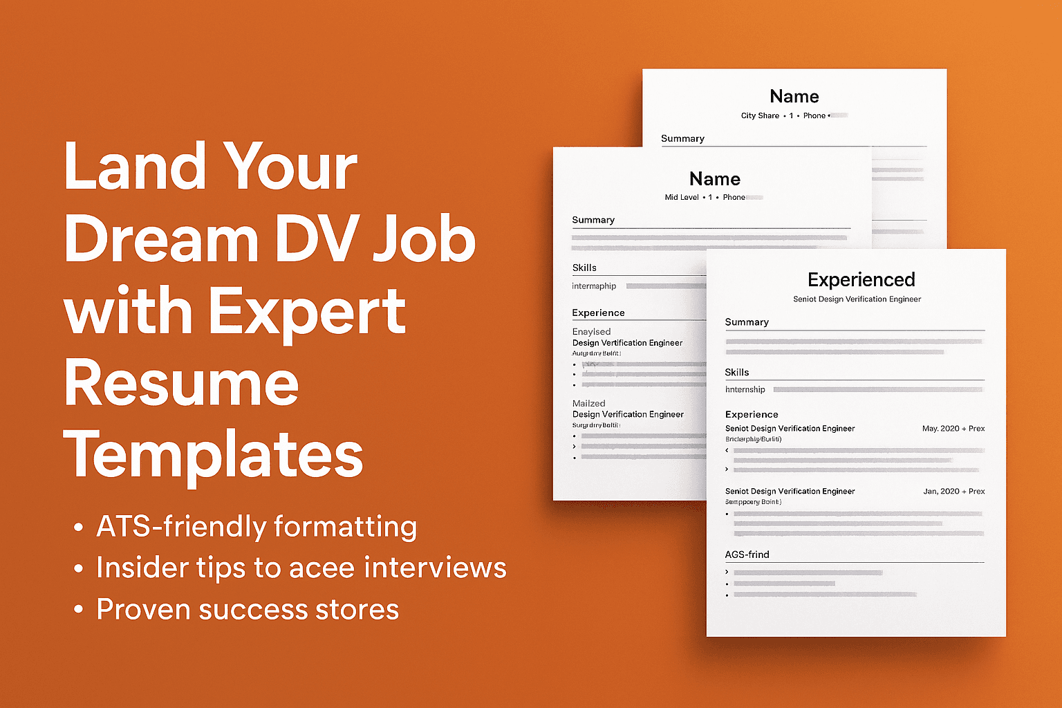 Design Verification resume guide template preview